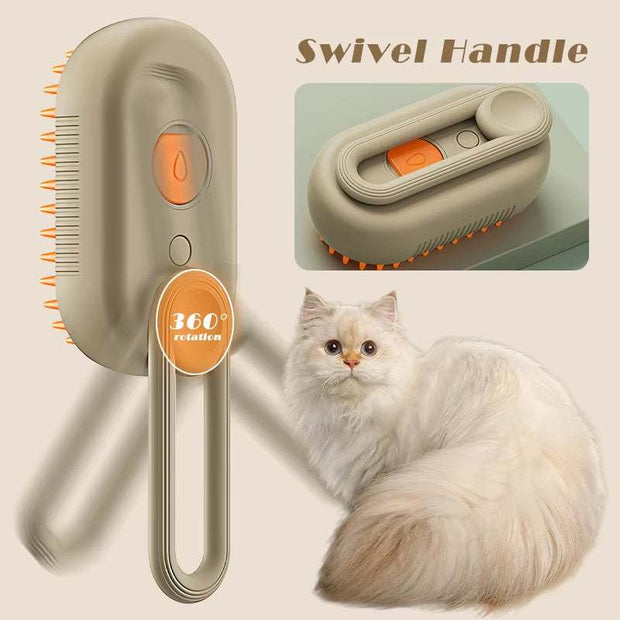 Cat Steamy Brush Dog Massage Comb with Handle Electric Spray Cat Hair Brushes Retractable Handle Pet Hair Removal Grooming Brush