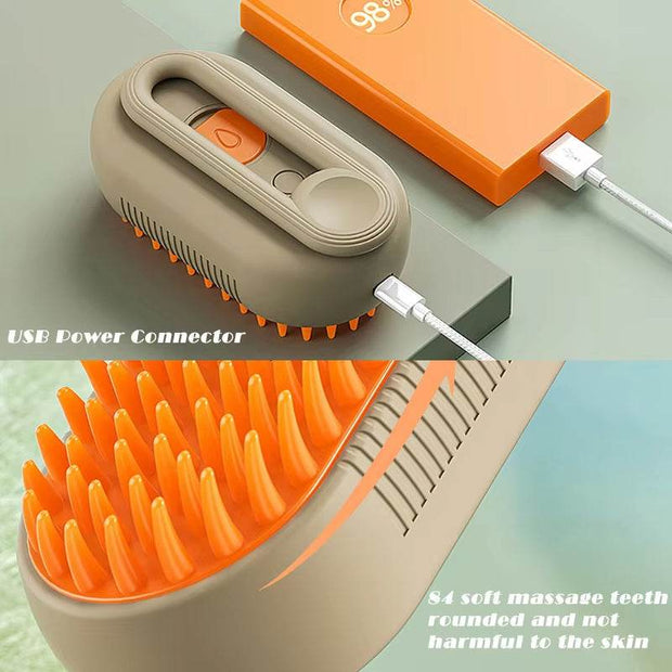 Cat Steamy Brush Dog Massage Comb with Handle Electric Spray Cat Hair Brushes Retractable Handle Pet Hair Removal Grooming Brush