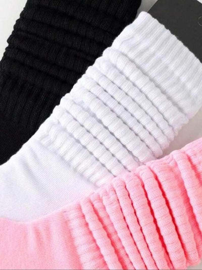 Women's Over-the-Calf Solid Color Socks – Soft, Breathable & Comfortable for Everyday All-Season Wear
